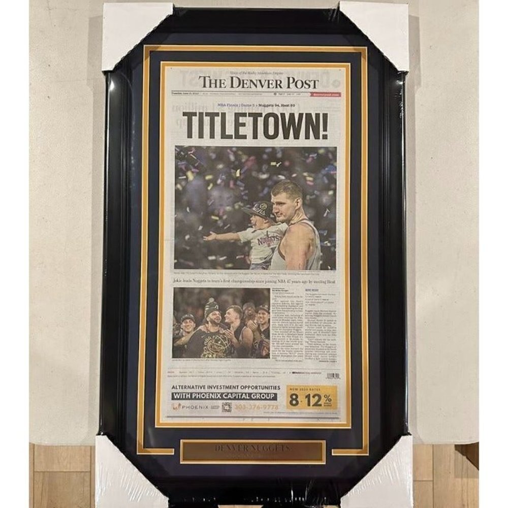 Denver Nuggets The Denver Post 2023 NBA Champions Framed Newspaper Front Page
